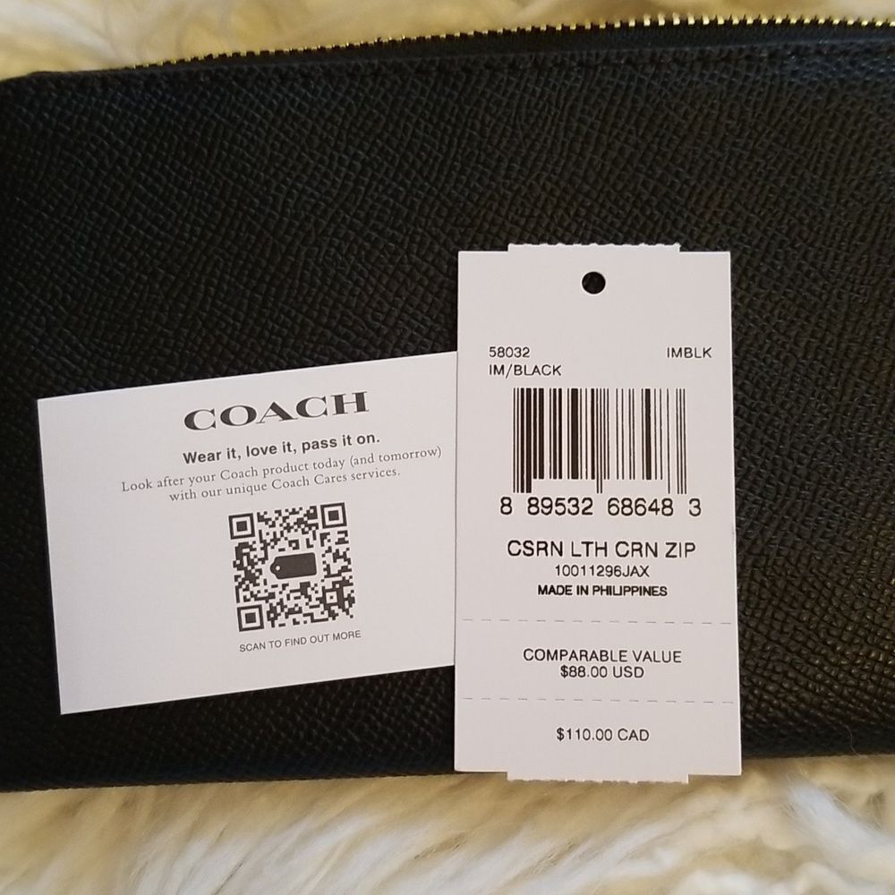 Coach black pebble leather pouch - Picture 4 of 13